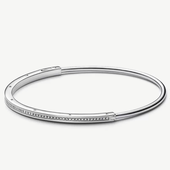 Pandora Jewelry - Pandora Signature I-D Pavé Bangle size 6.3 IN